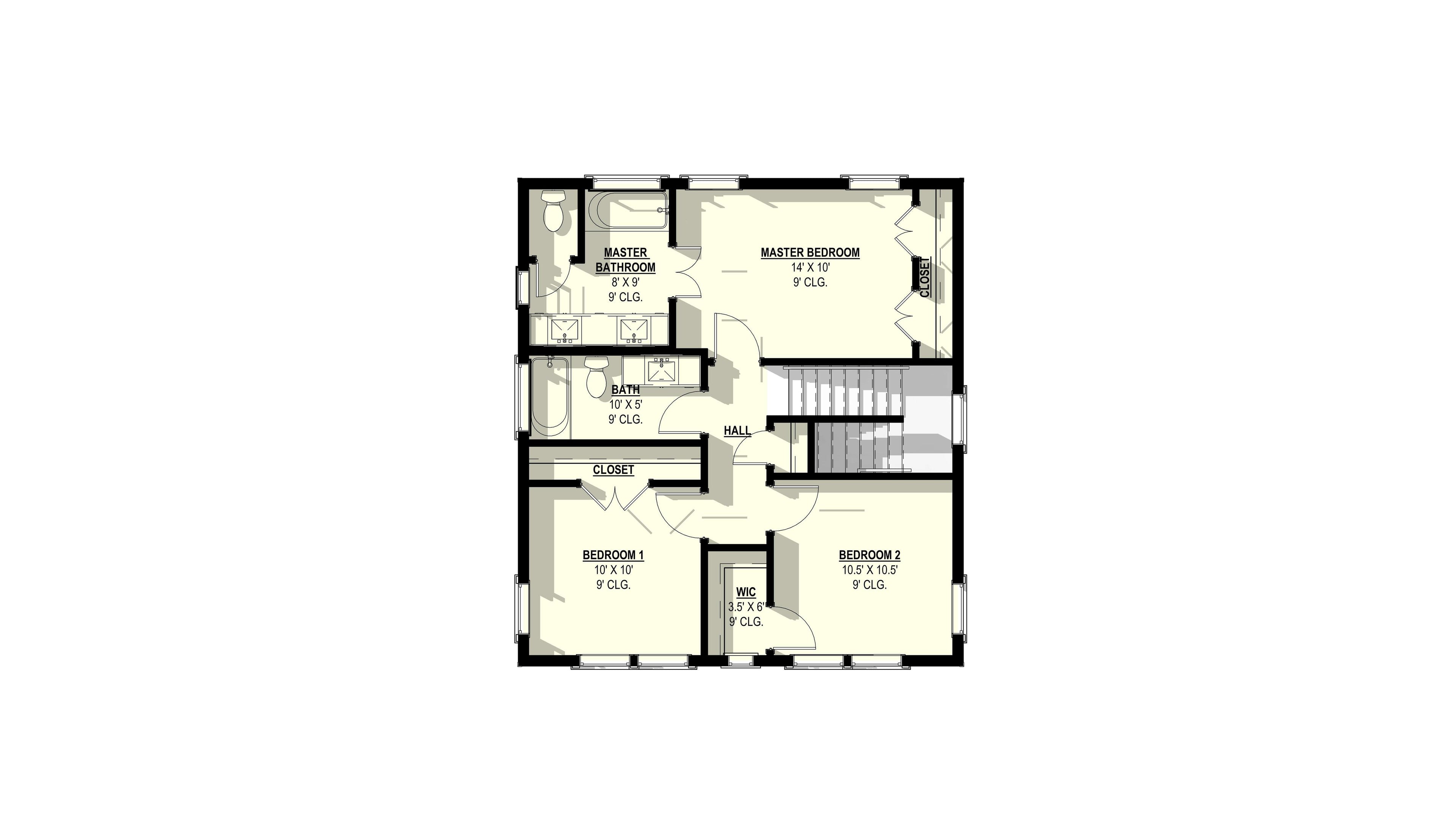 Bonney A Plan (3/2.5/0 1,421 SF)