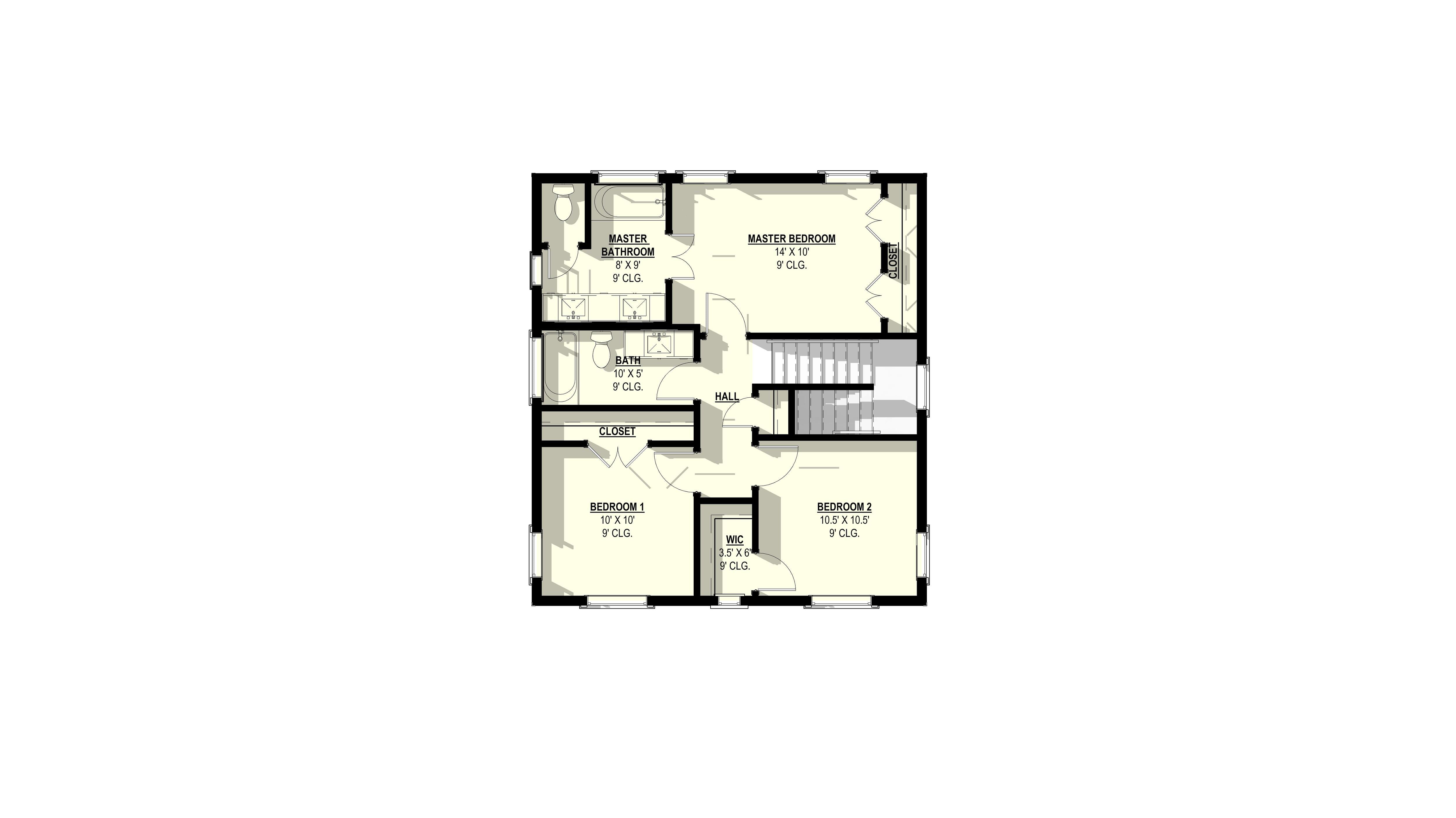 Bonney B Plan (3/2.5/0 1,421 SF)