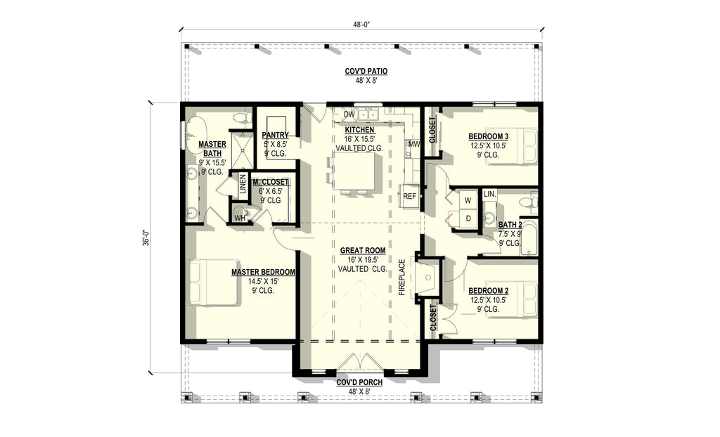 Cottonwood #1 Plan (3/2/0 1,604 SF)