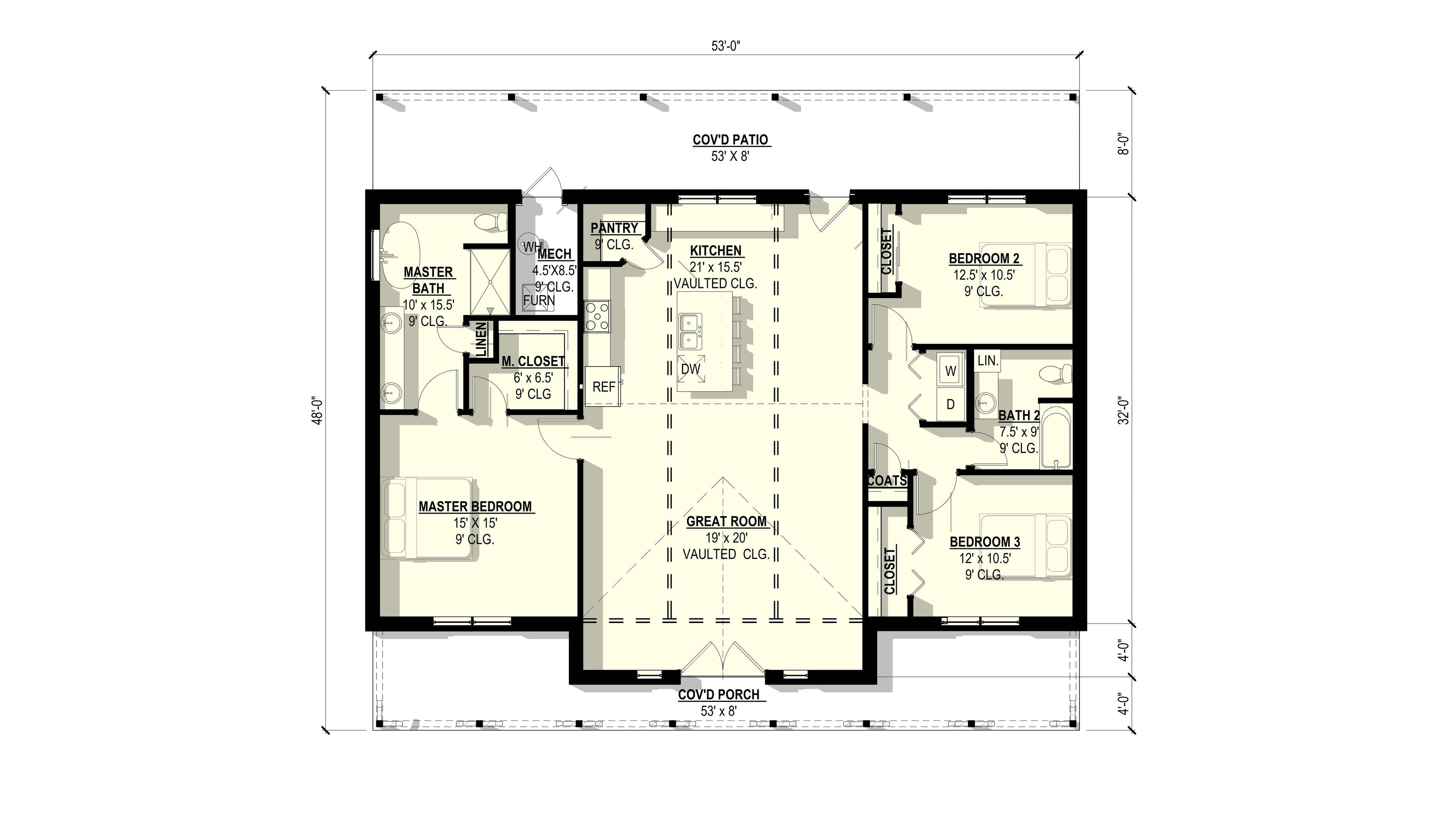 Cottonwood #2 Plan (3/2/0 1,784 SF)