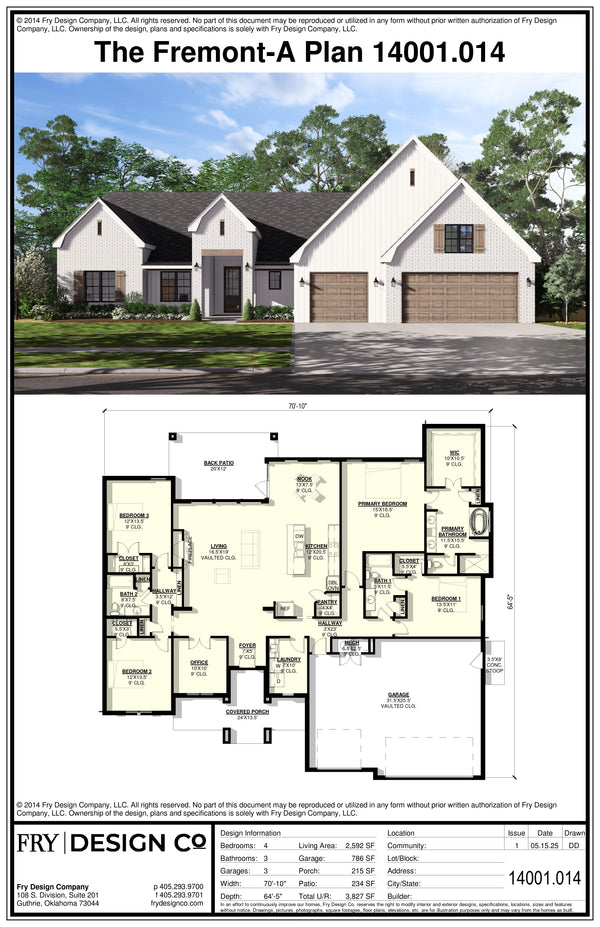 Fremont A Plan (4/3/3 2,592 SF)