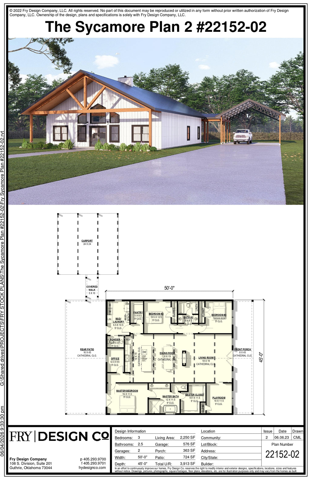 Sycamore #2 Plan (3/2.5/0 2,250 SF)