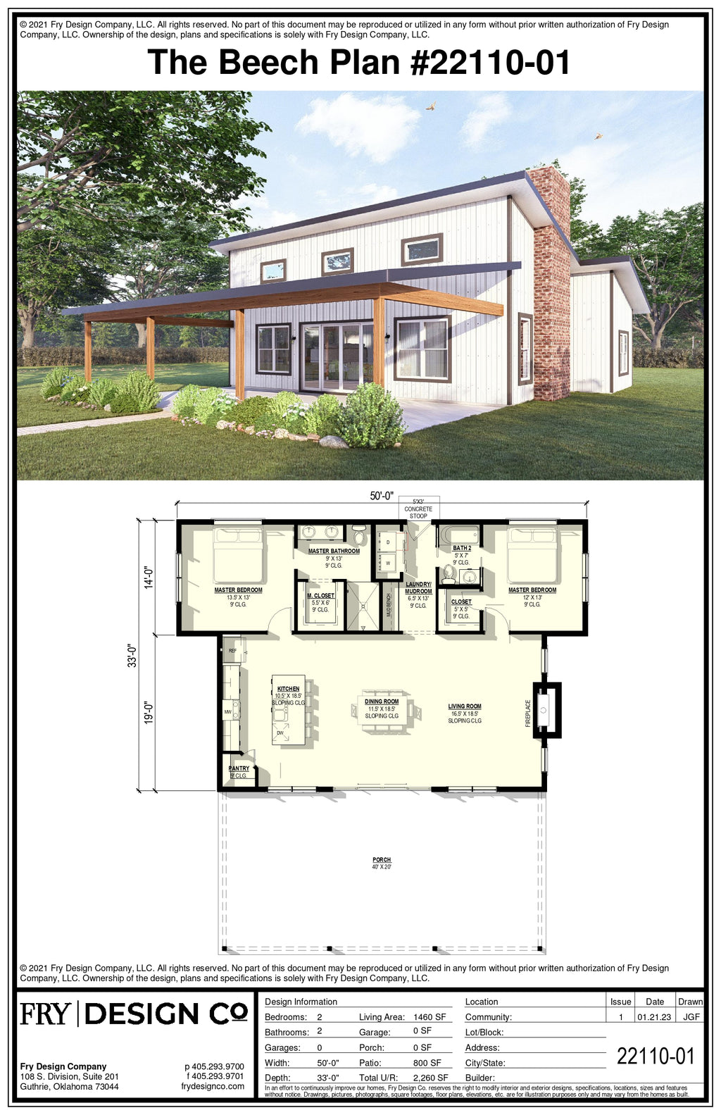Beech Plan (2/2/0 1,460 SF)