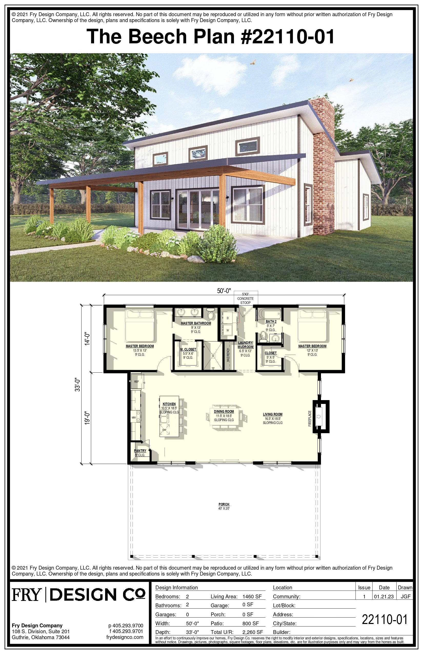 Beech Plan (2/2/0 1,460 SF)