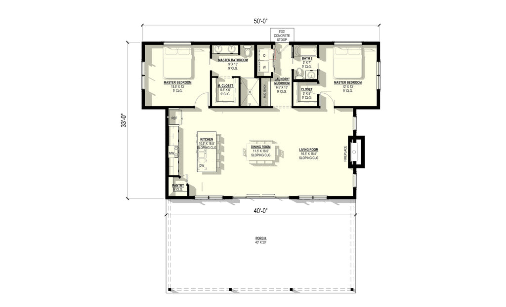 Beech Plan (2/2/0 1,460 SF)