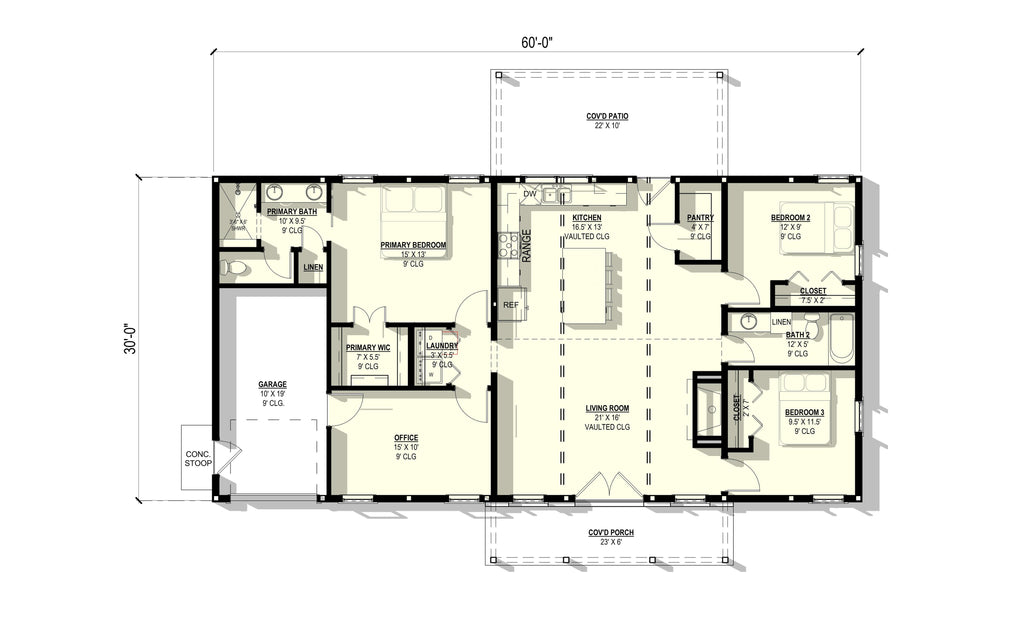 Eucalyptus Plan (3/2/1 1,591 SF)