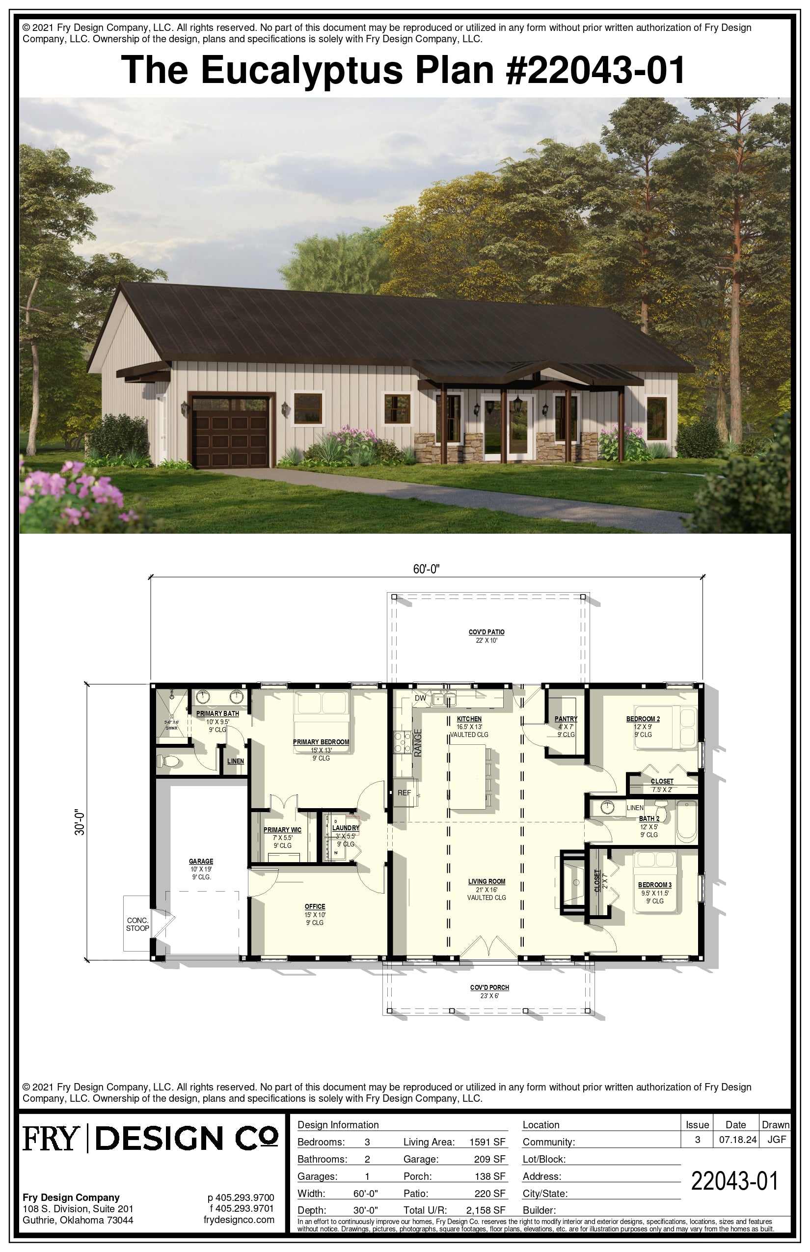 Eucalyptus Plan (3/2/1 1,591 SF)