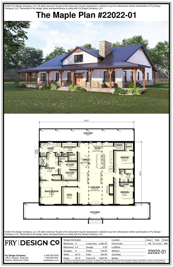 Maple #1 Plan (3/2.5/0 2,400 SF)