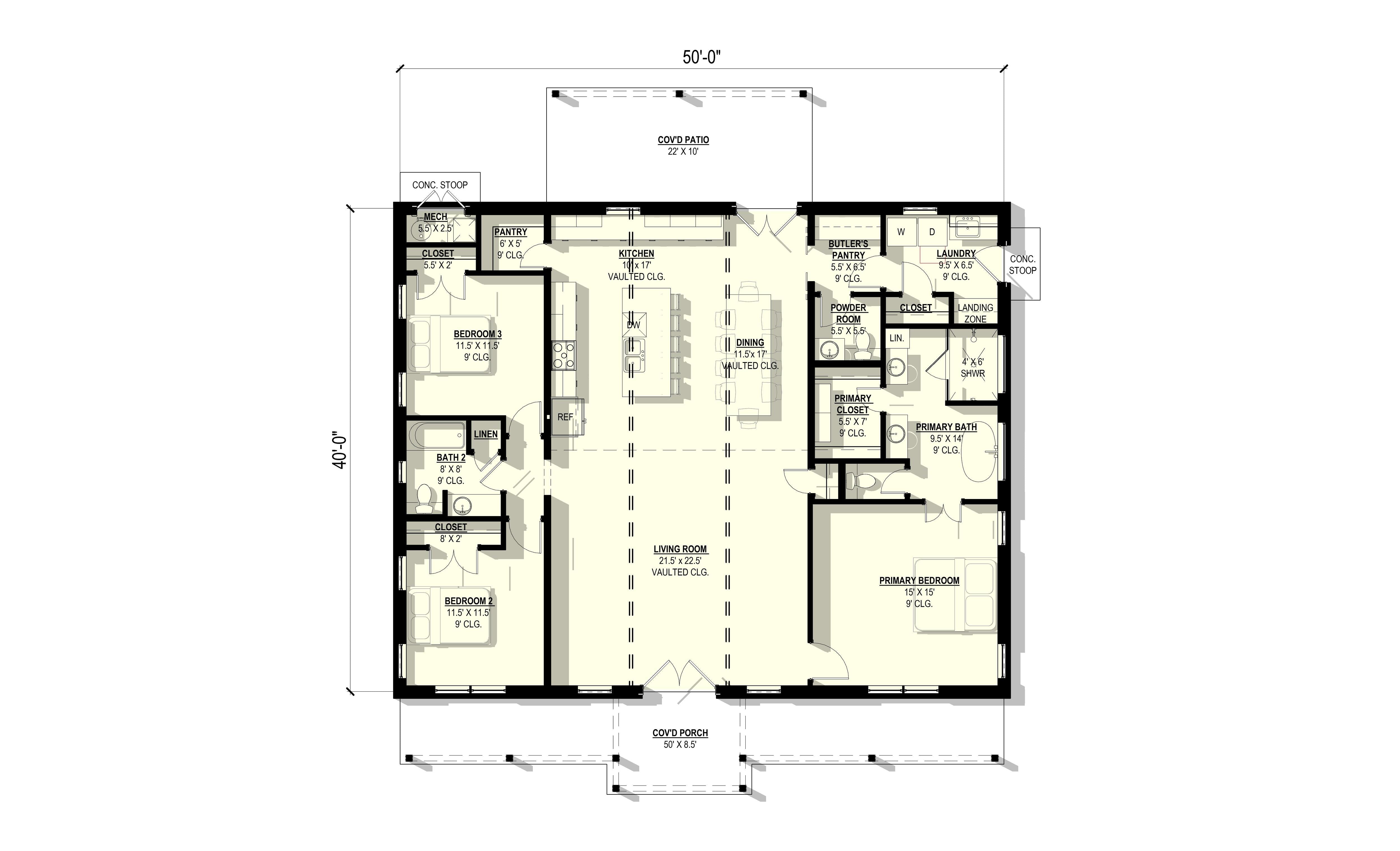 Persimmon Plan (3/2.5/0 2,000 SF)