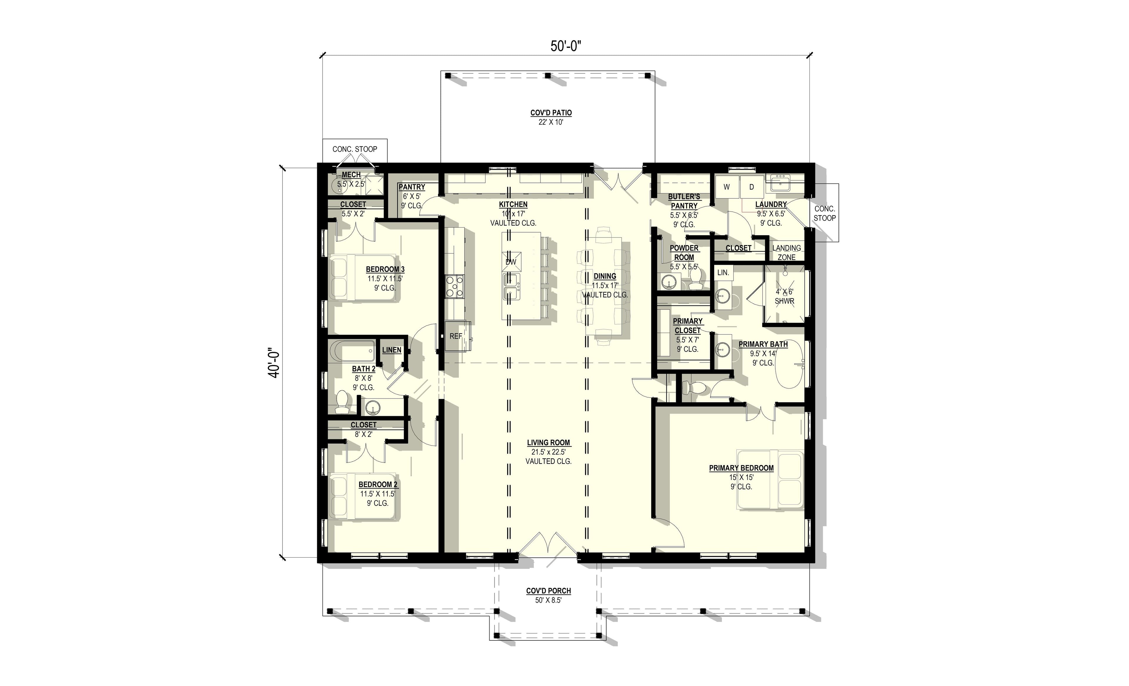 Persimmon Plan (3/2.5/0 2,000 SF)