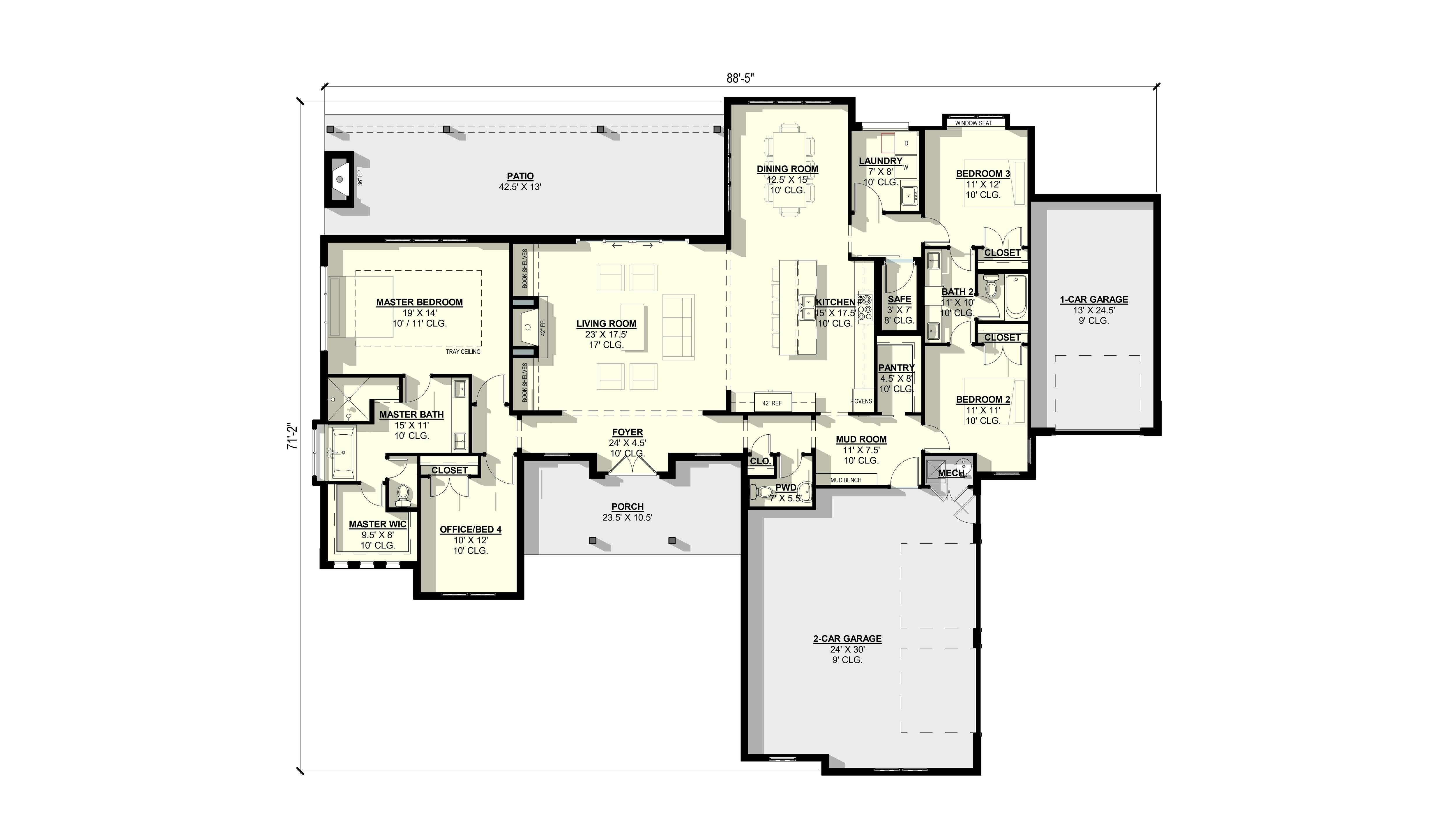 Lantana B Plan (4/2.5/2 2,533 SF)