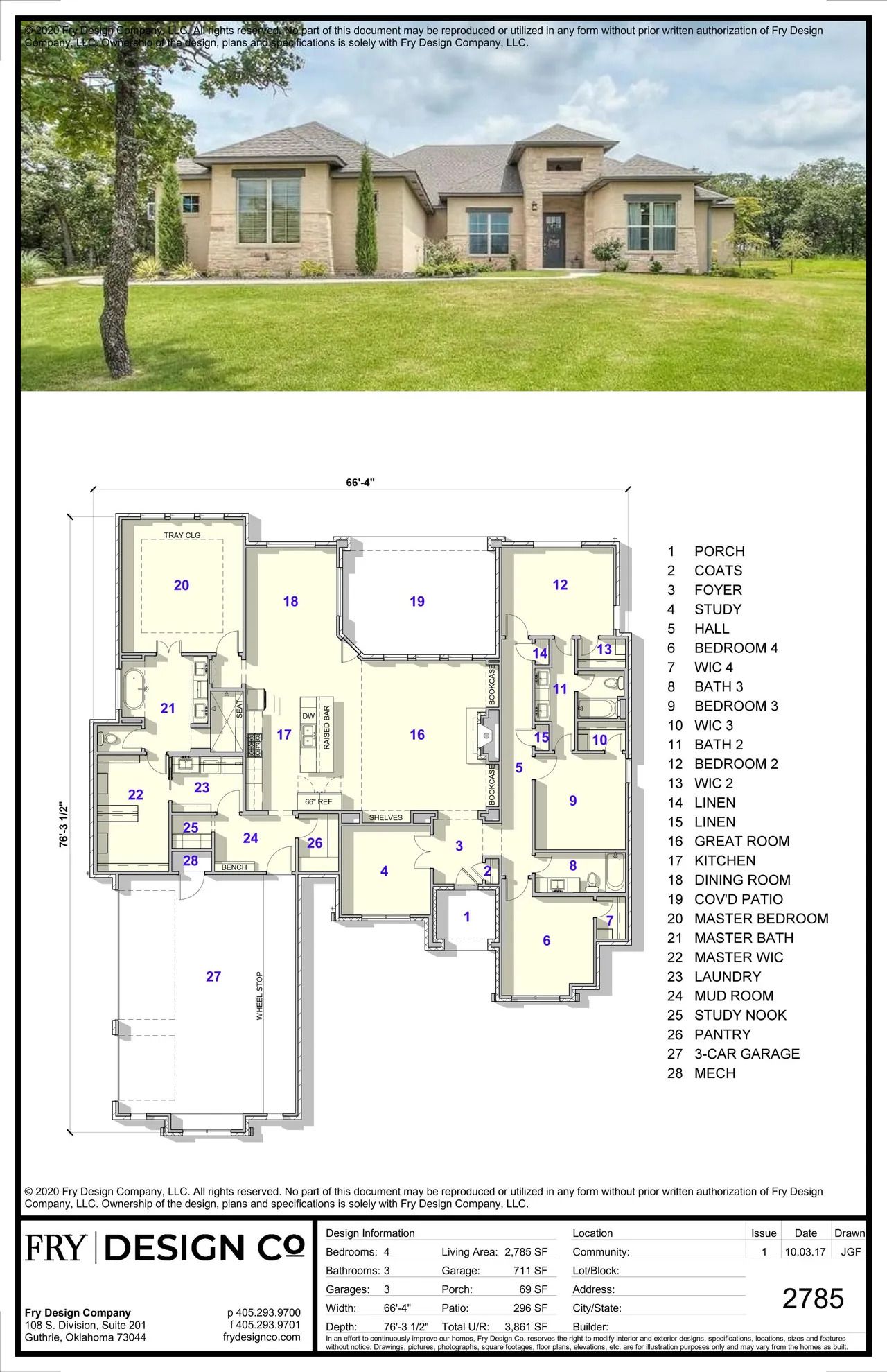 PLAN 2785 (4/3/3 2,785 SF)