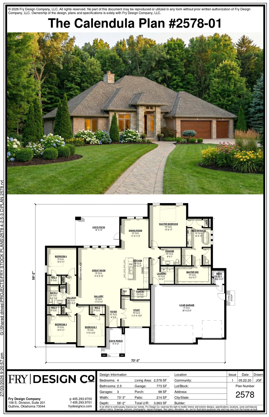 Calendula (4/2.5/3 2,578 SF)