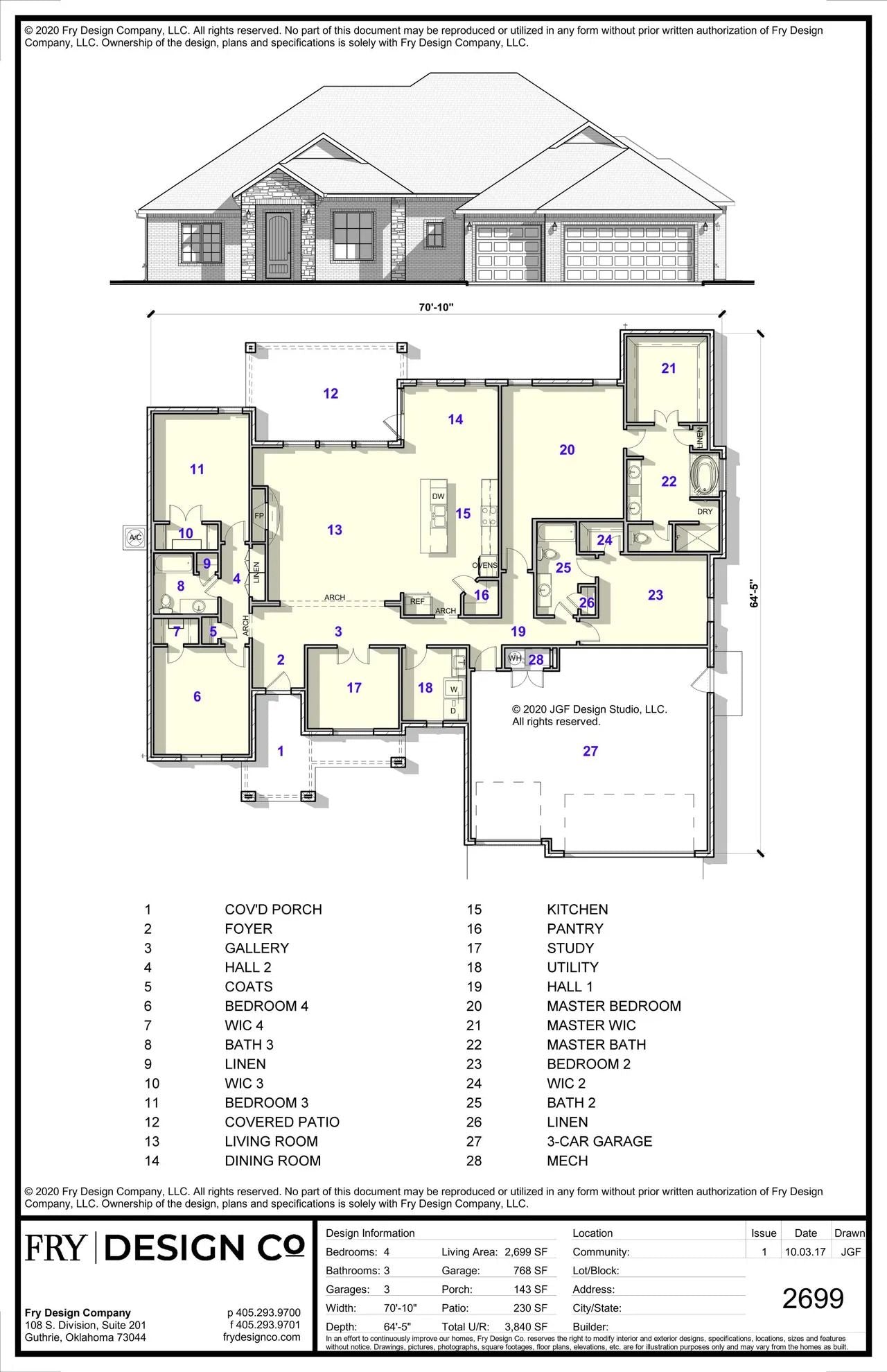 PLAN 2699 (4/3/3 2,699 SF)