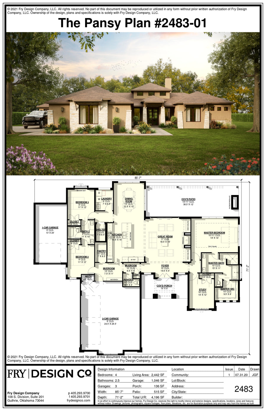 The Pansy Plan (4/2.5/3 2,483 SF)