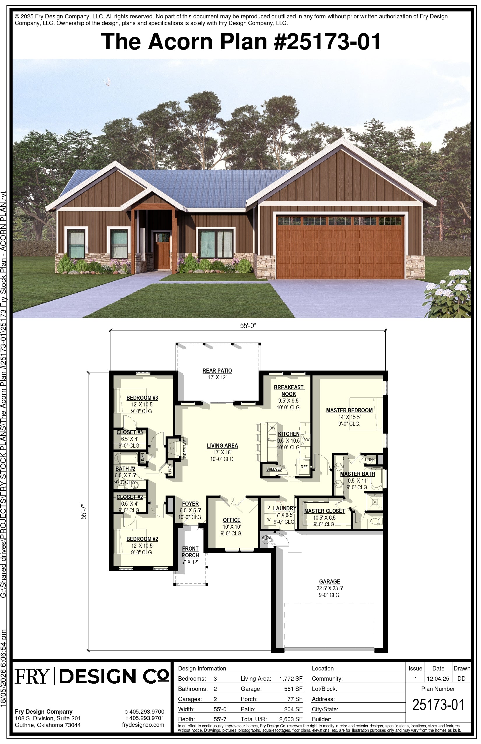 Acorn Plan (3/2/2 1,772 SF)