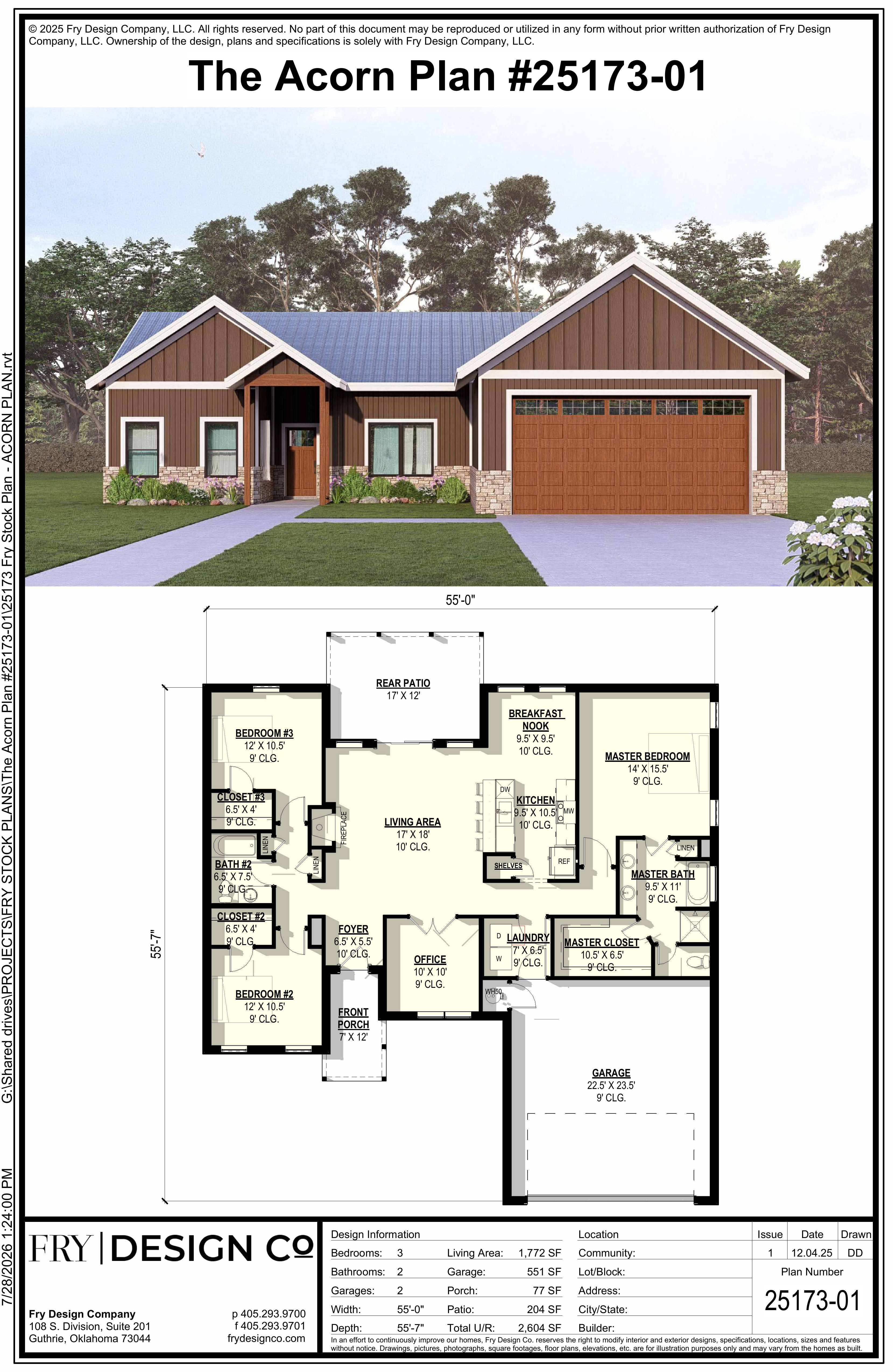 Acorn Plan (3/2/2 1,772 SF)
