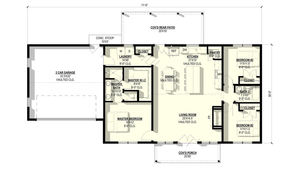 Aloe Plan (3/2/2 1,440 SF)