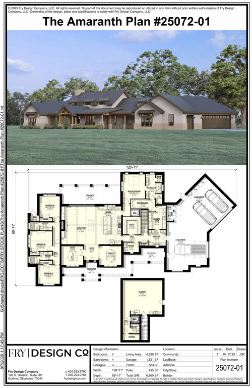 Amaranth Plan (4/4/3 4,360 SF)
