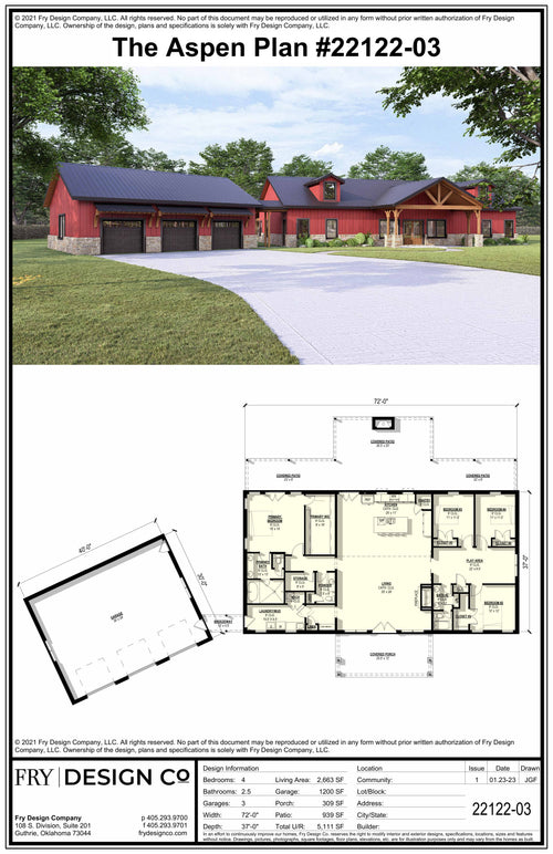 Aspen #3 Plan (4/2.5/3 2,663 SF)