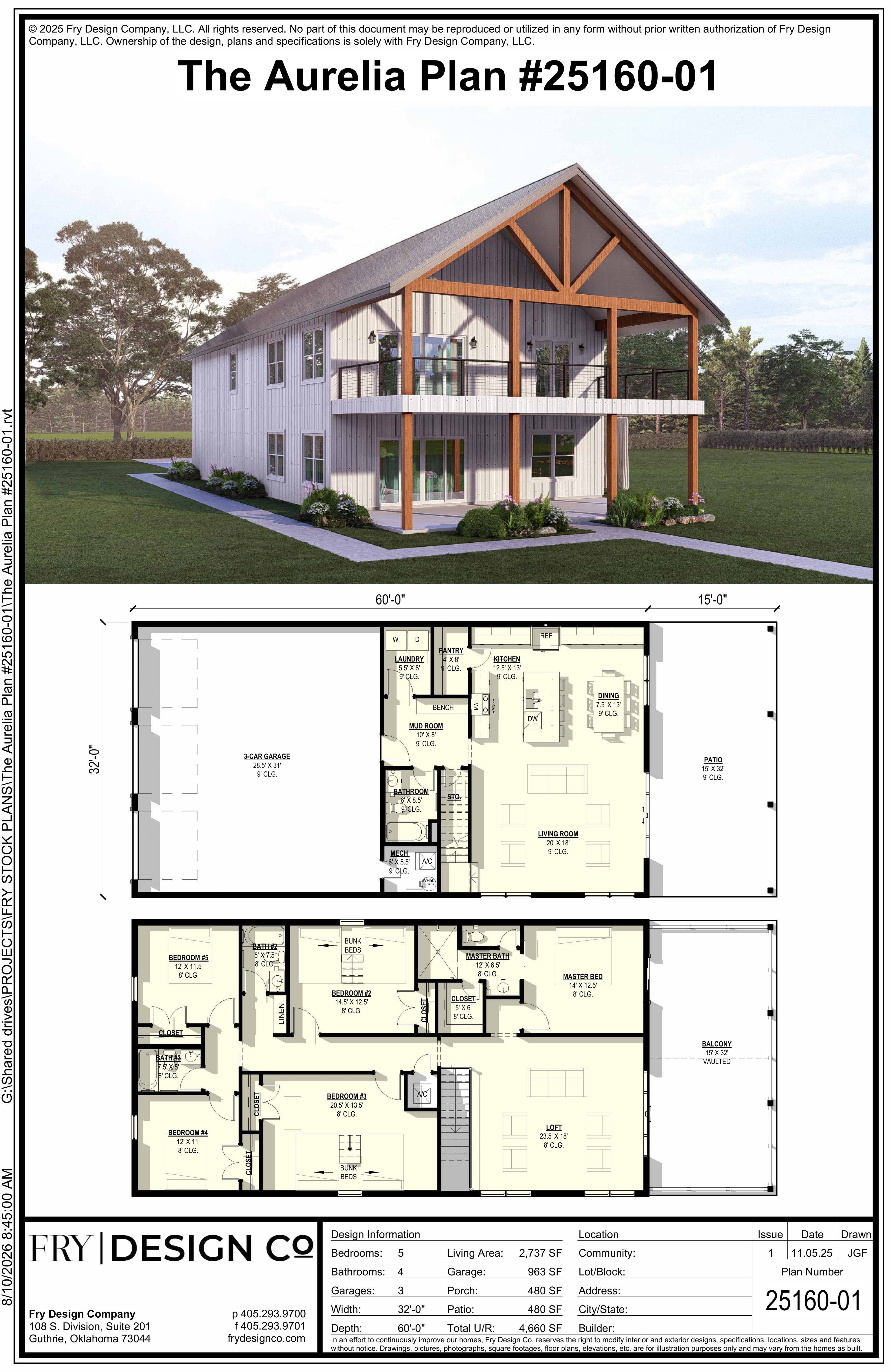Aurelia Plan (5/4/3 2,737 SF)