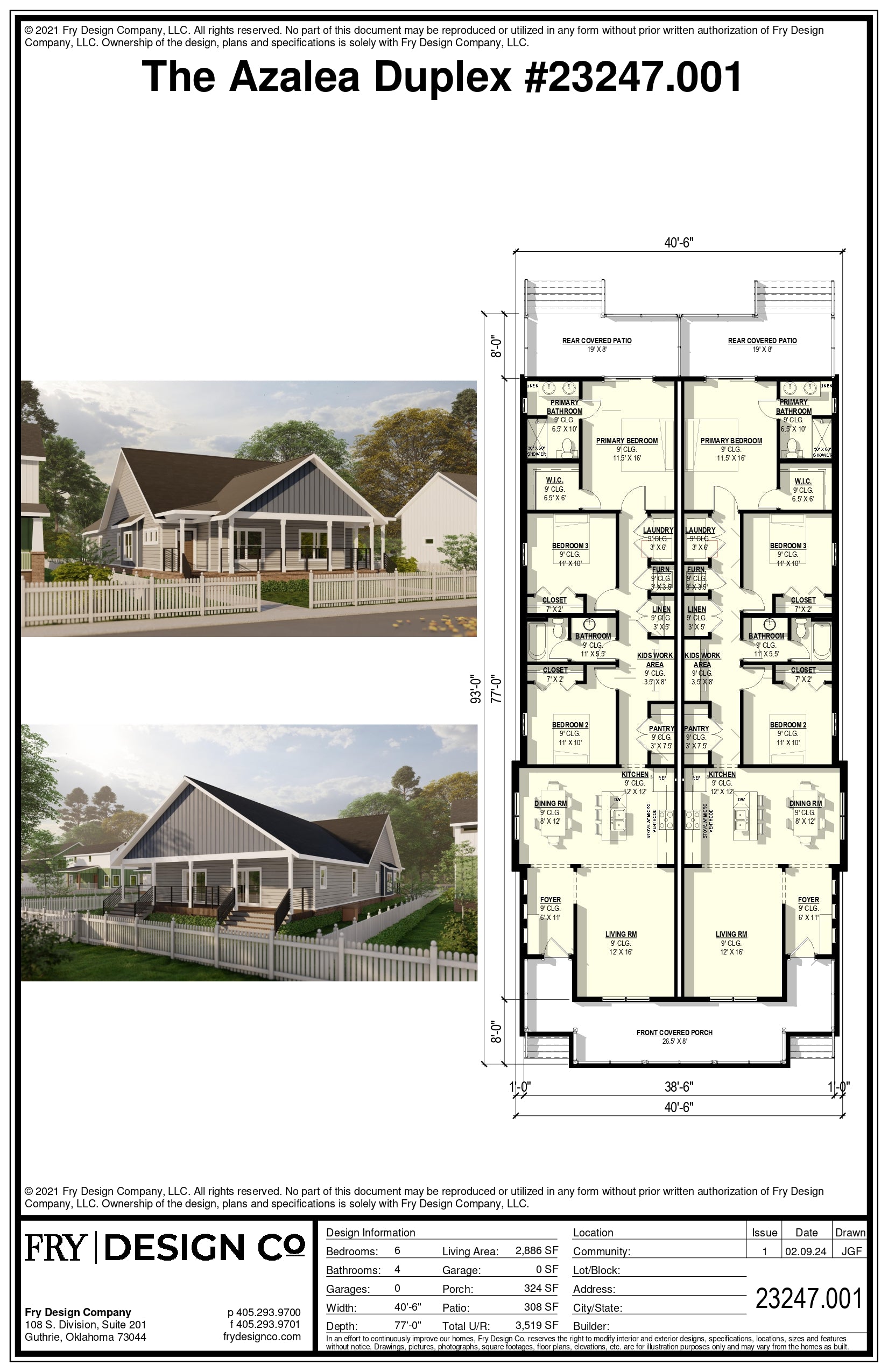 Azalea Duplex (6/4/0 2,886 SF)