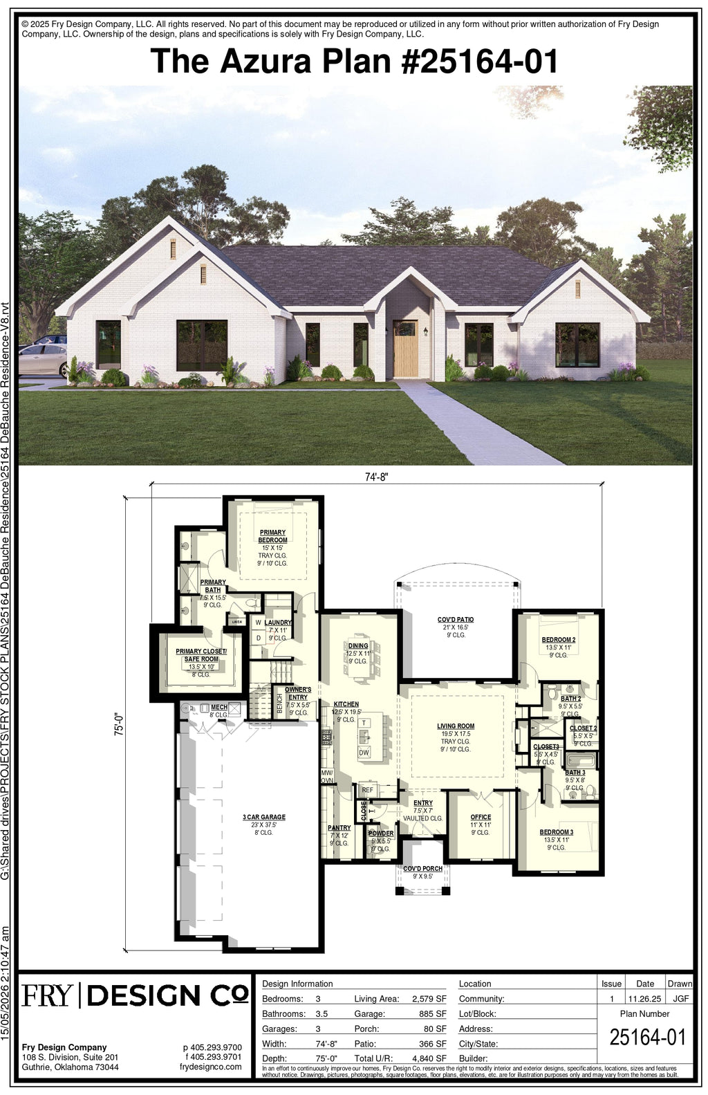 Azura Plan (3/3.5/3 2,579 SF)