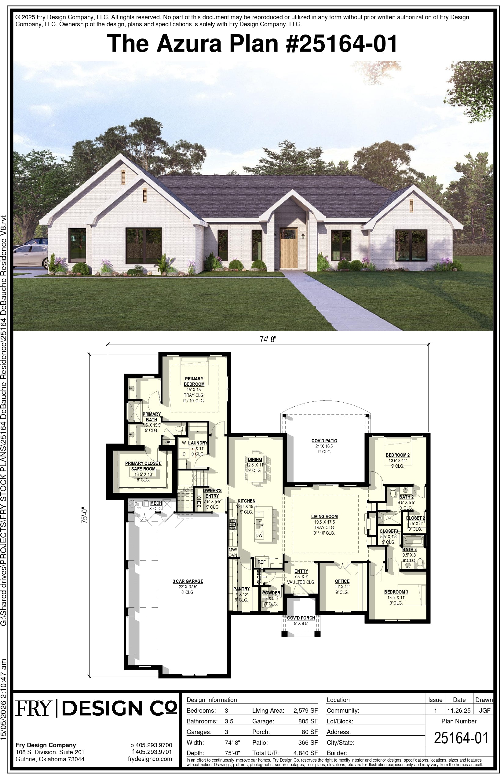Azura Plan (3/3.5/3 2,579 SF)