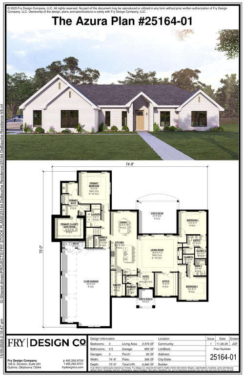 Azura Plan (3/3.5/3 2,579 SF)