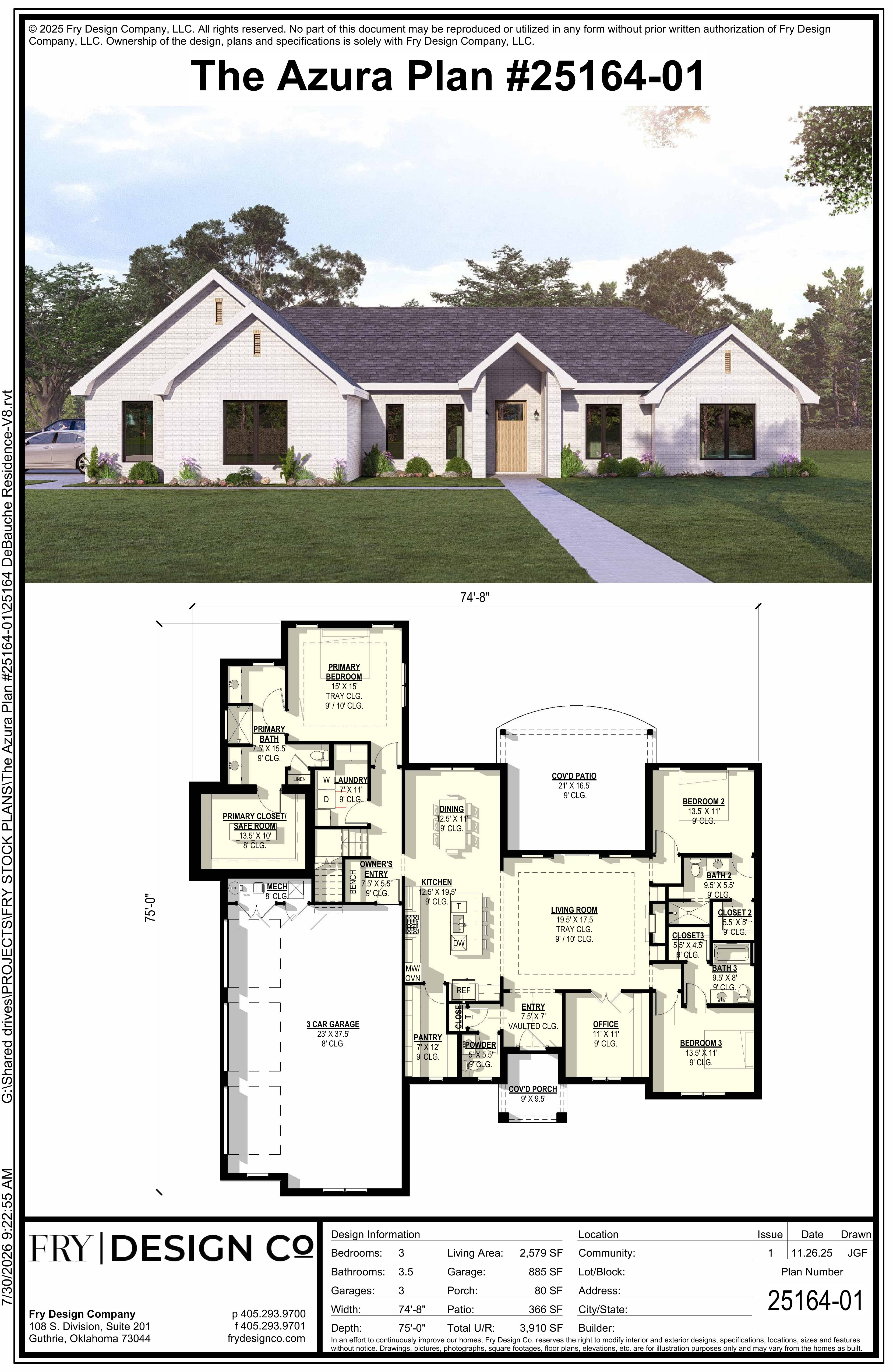 Azura Plan (3/3.5/3 2,579 SF)