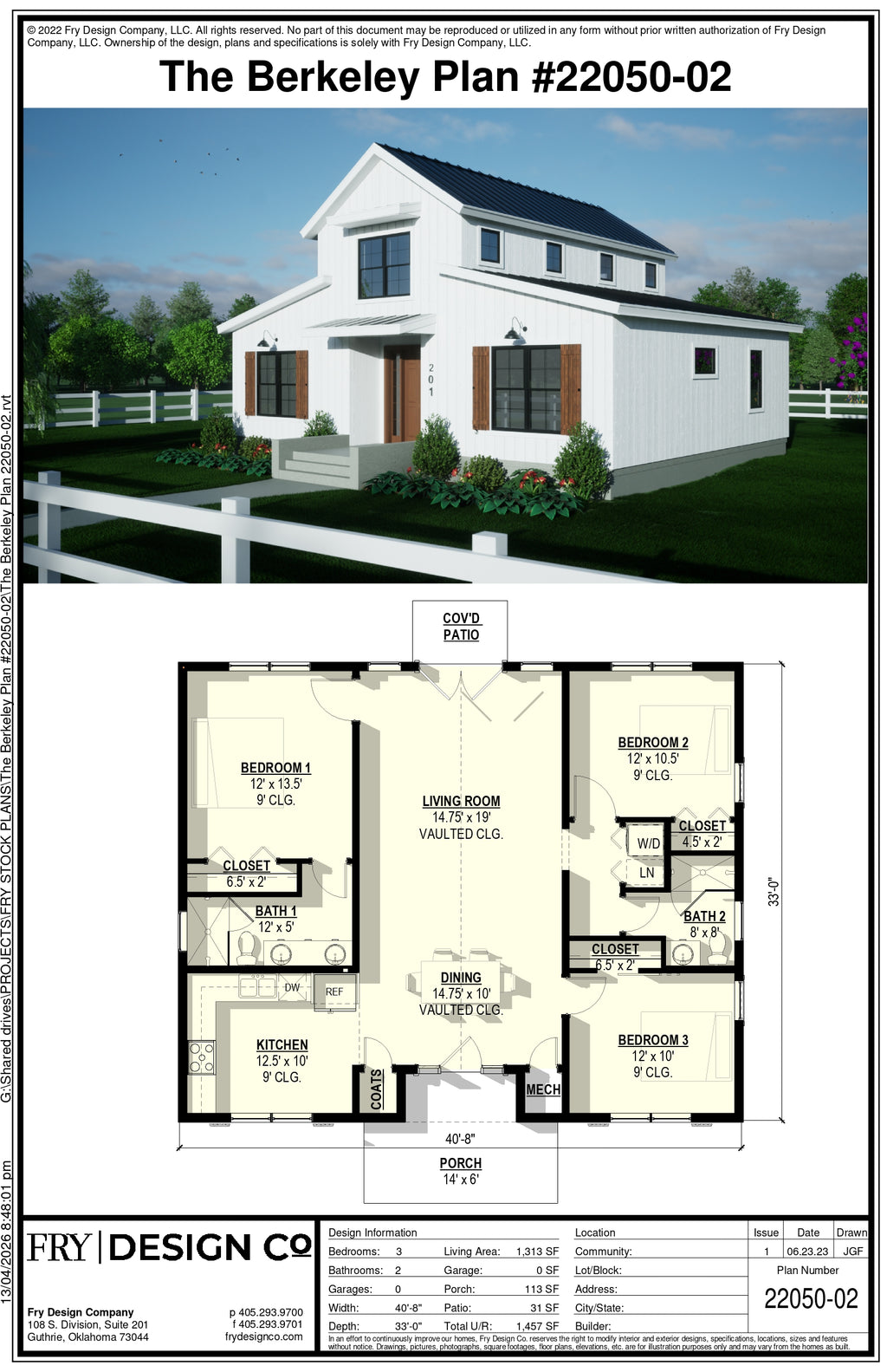 Berkeley Plan #2 (3/2/0 1,313 SF)