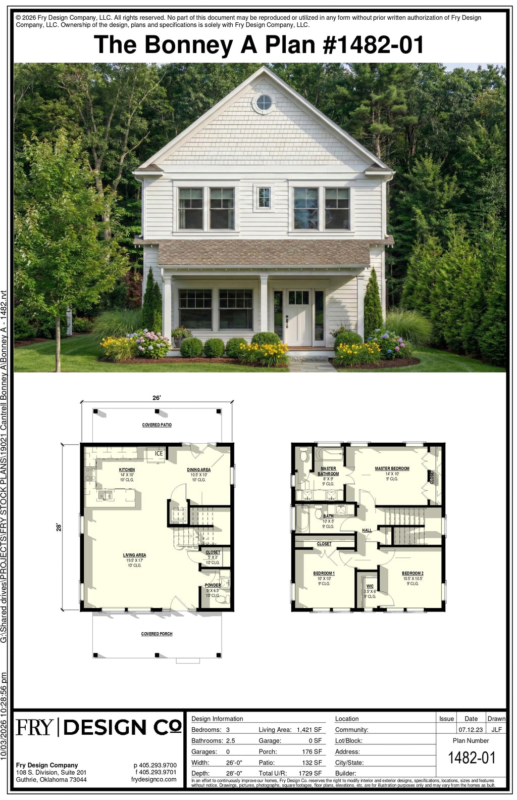 Bonney A Plan (3/2.5/0 1,421 SF)