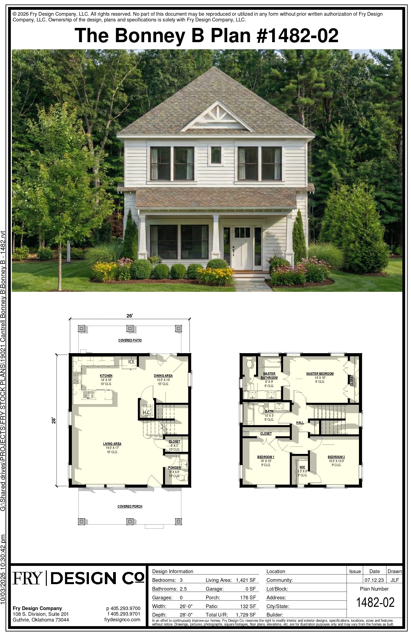 Bonney B Plan (3/2.5/0 1,421 SF)