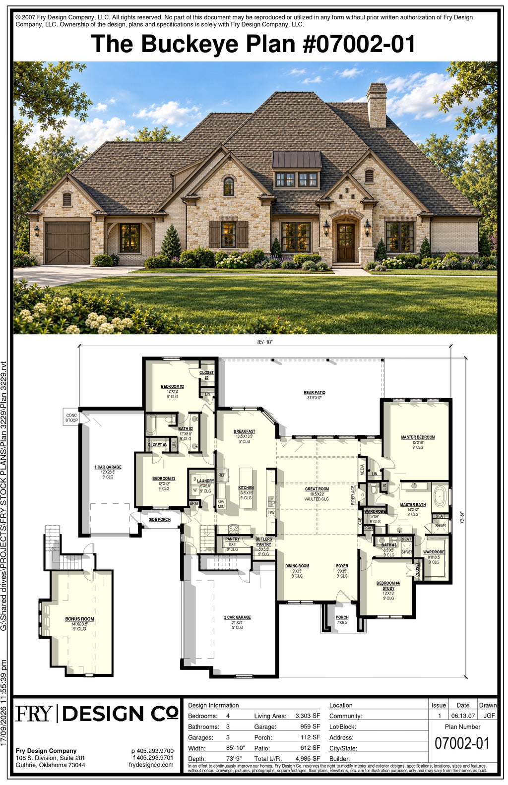 Buckeye Plan (4/3/3 3,303 SF)