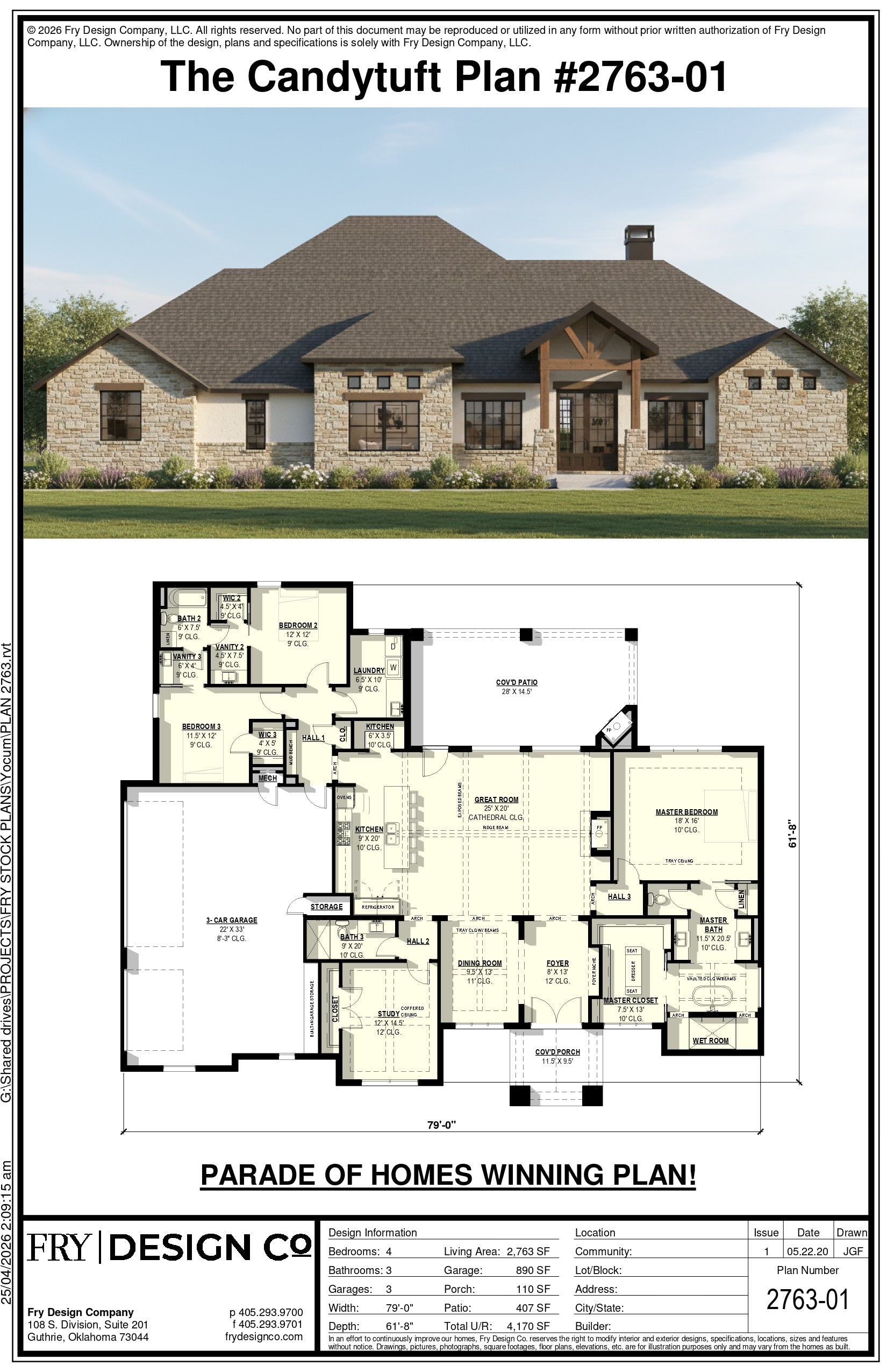 Candytuft Plan (4/3/3 2,763 SF)
