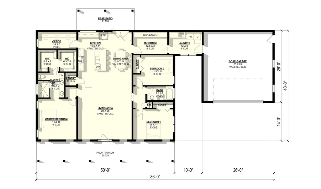 Carnation 4 Plan (3/2/2 2,090 SF)