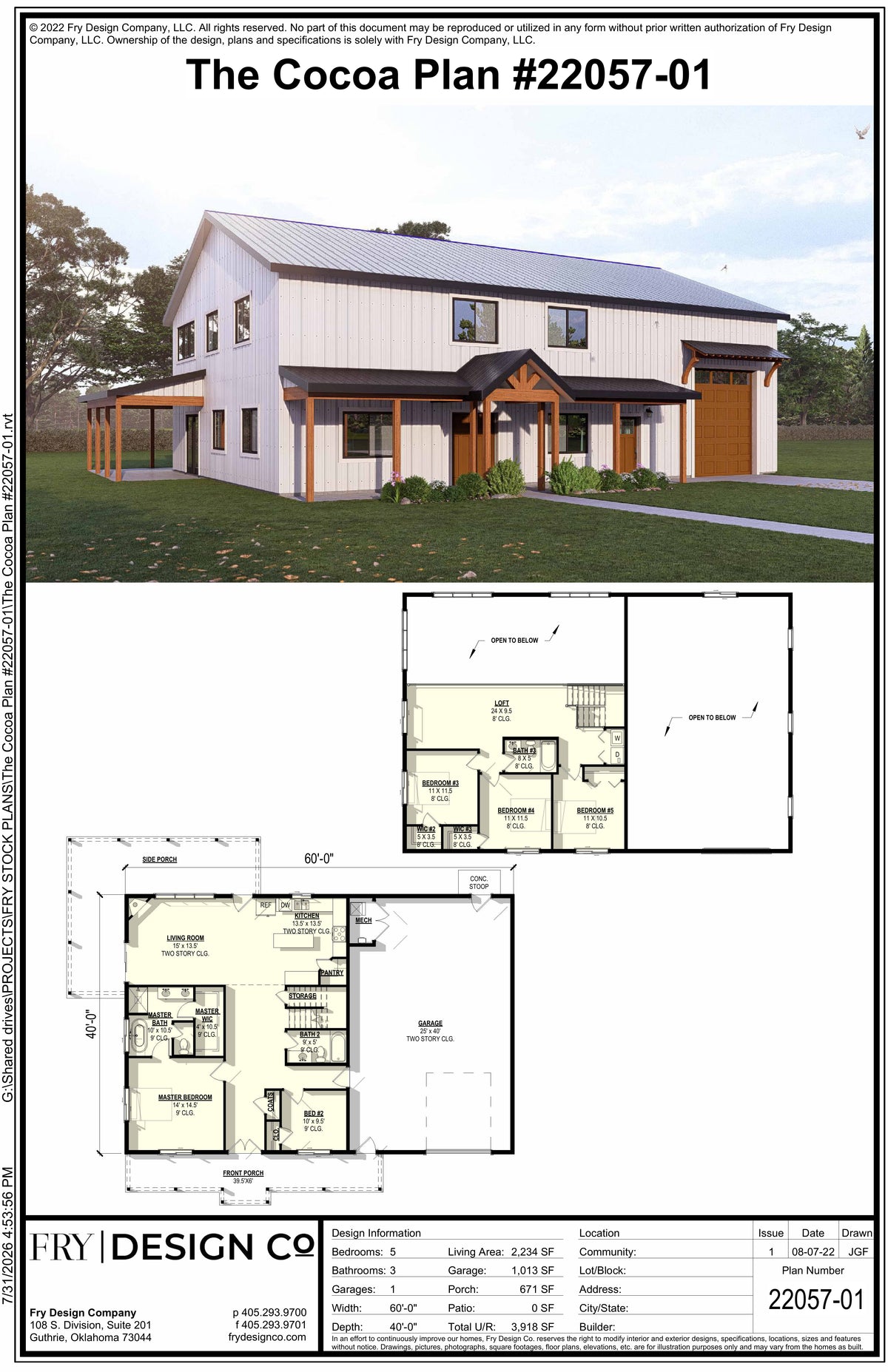 Cocoa Plan (5/3/1 2,234 SF)
