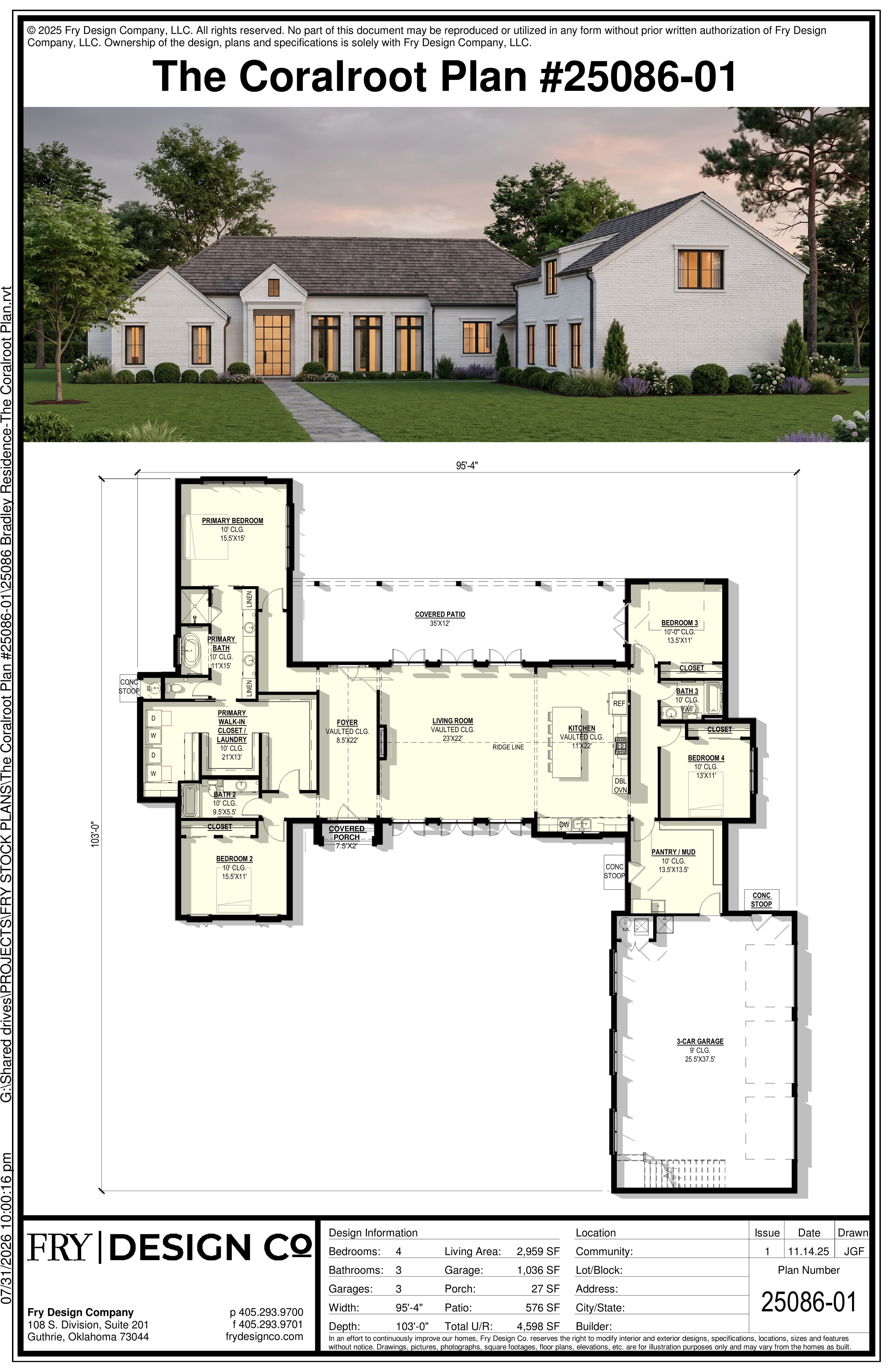 Coralroot Plan (4/3/3 2,959 SF)
