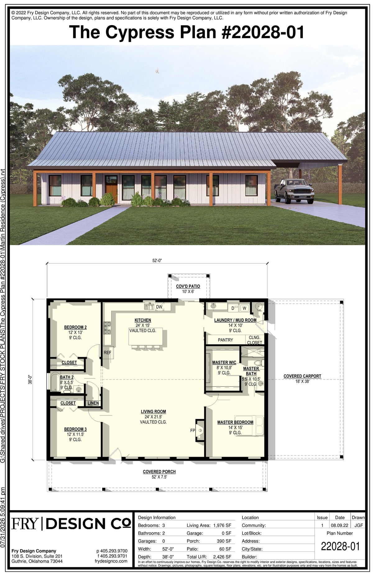 Cypress #1 Plan (3/2/0 1,976 SF)
