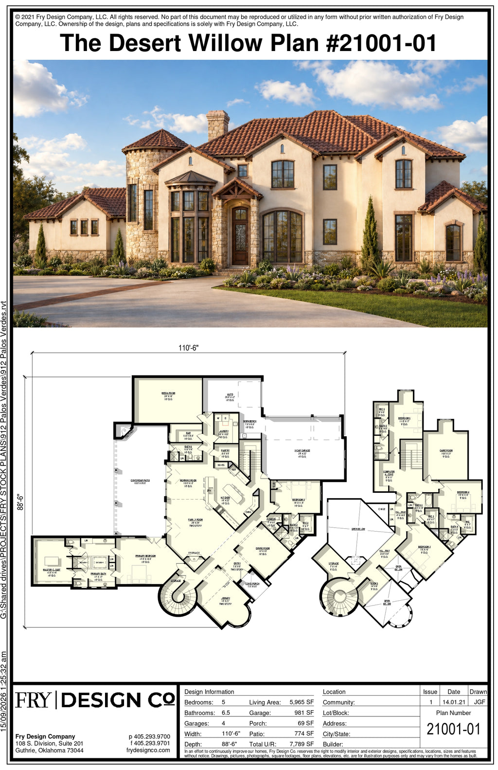 Desert Willow Plan (5/6.5/4 5,965 SF)