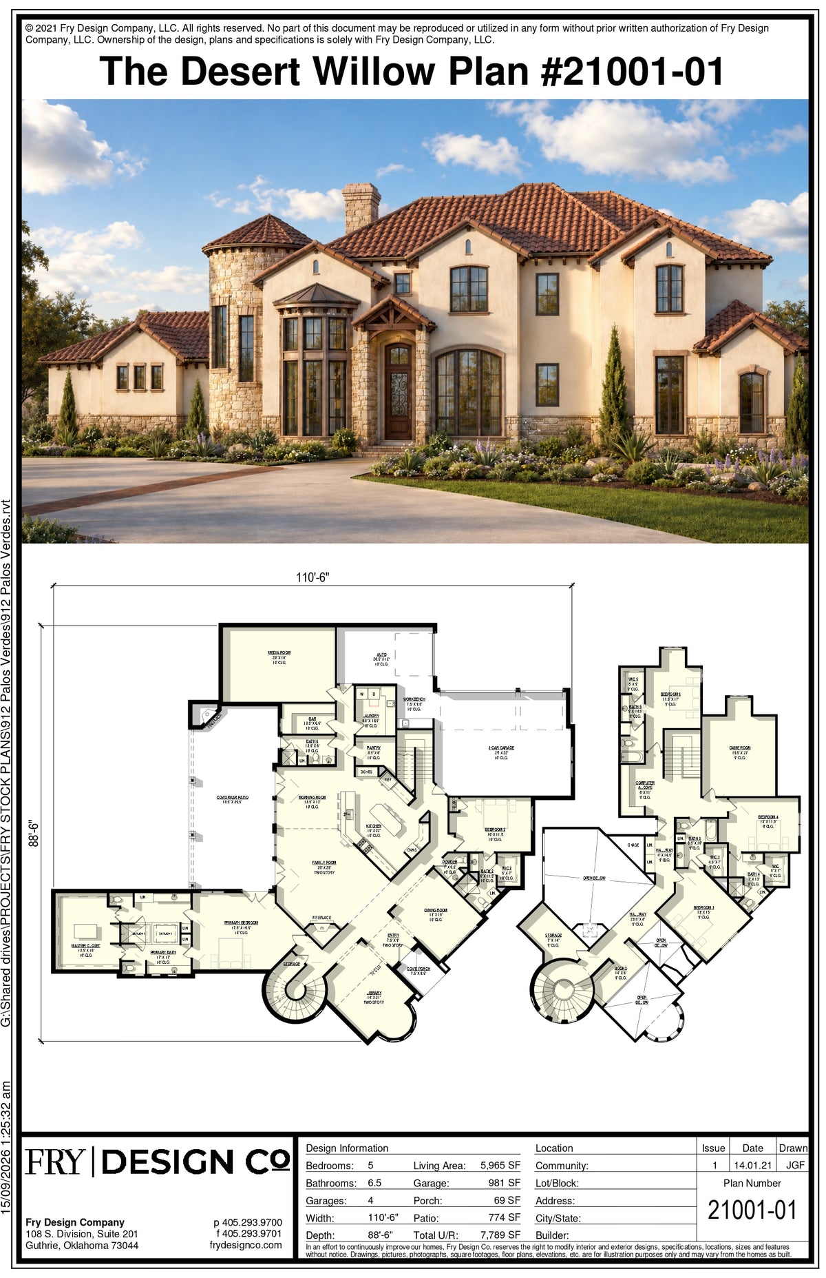 Desert Willow Plan (5/6.5/4 5,965 SF)
