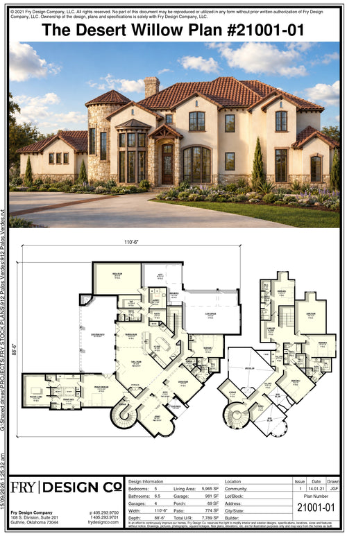 Desert Willow Plan (5/6.5/4 5,965 SF)