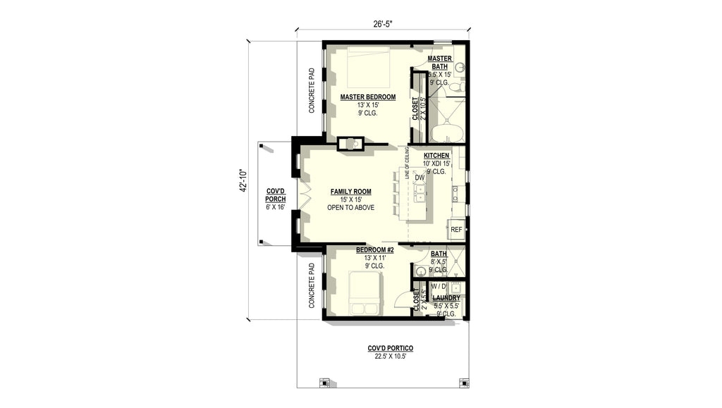 Elderberry 1 Plan (2/2/0 1,024 SF)