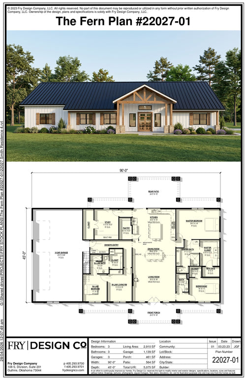 Fern Plan (3/3/3 2,910 SF)