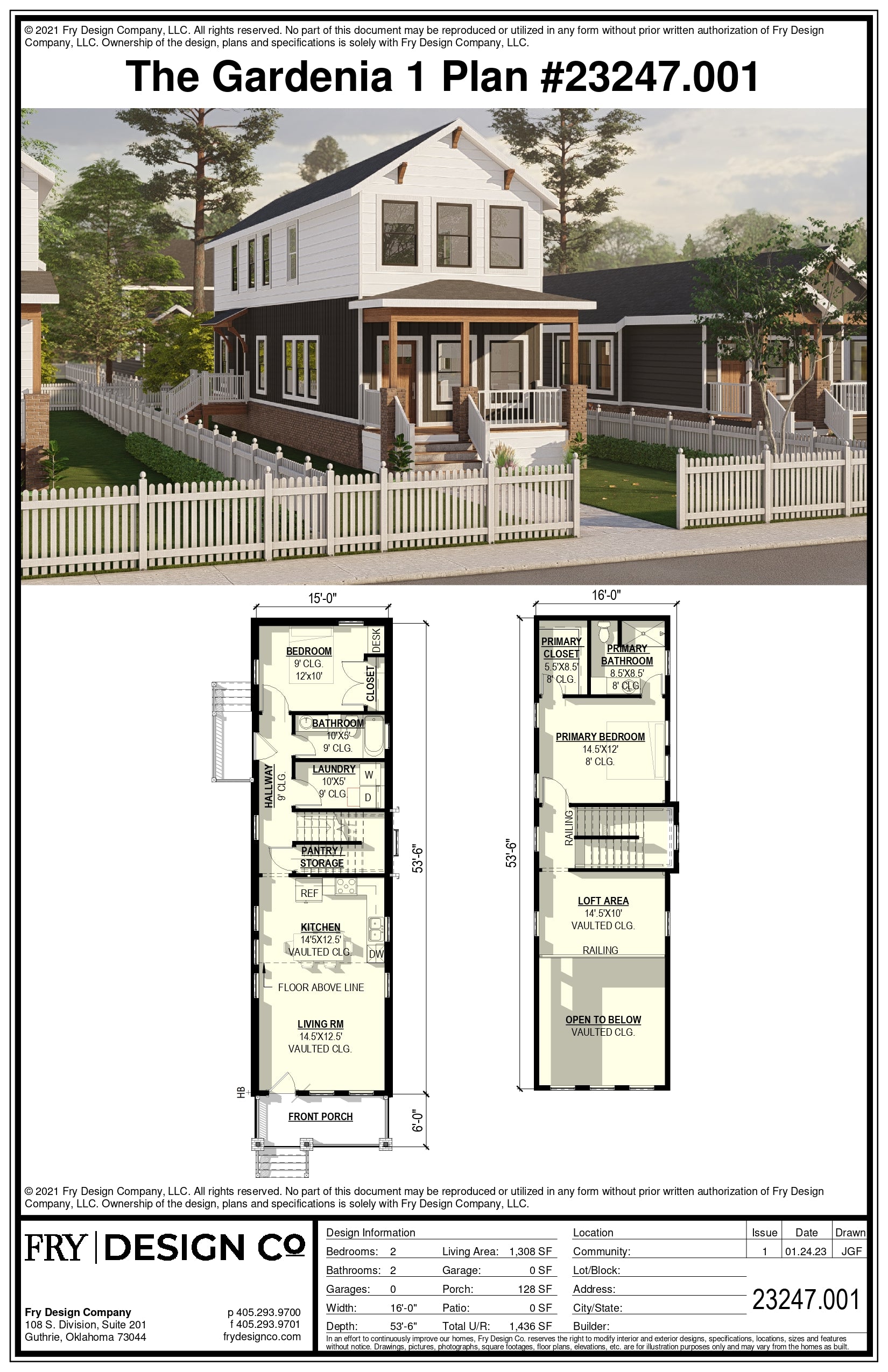 Gardenia 1 Plan (2/2/0 1,308 SF)