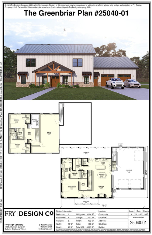 Greenbriar Plan (3/4/3 3,184 SF)