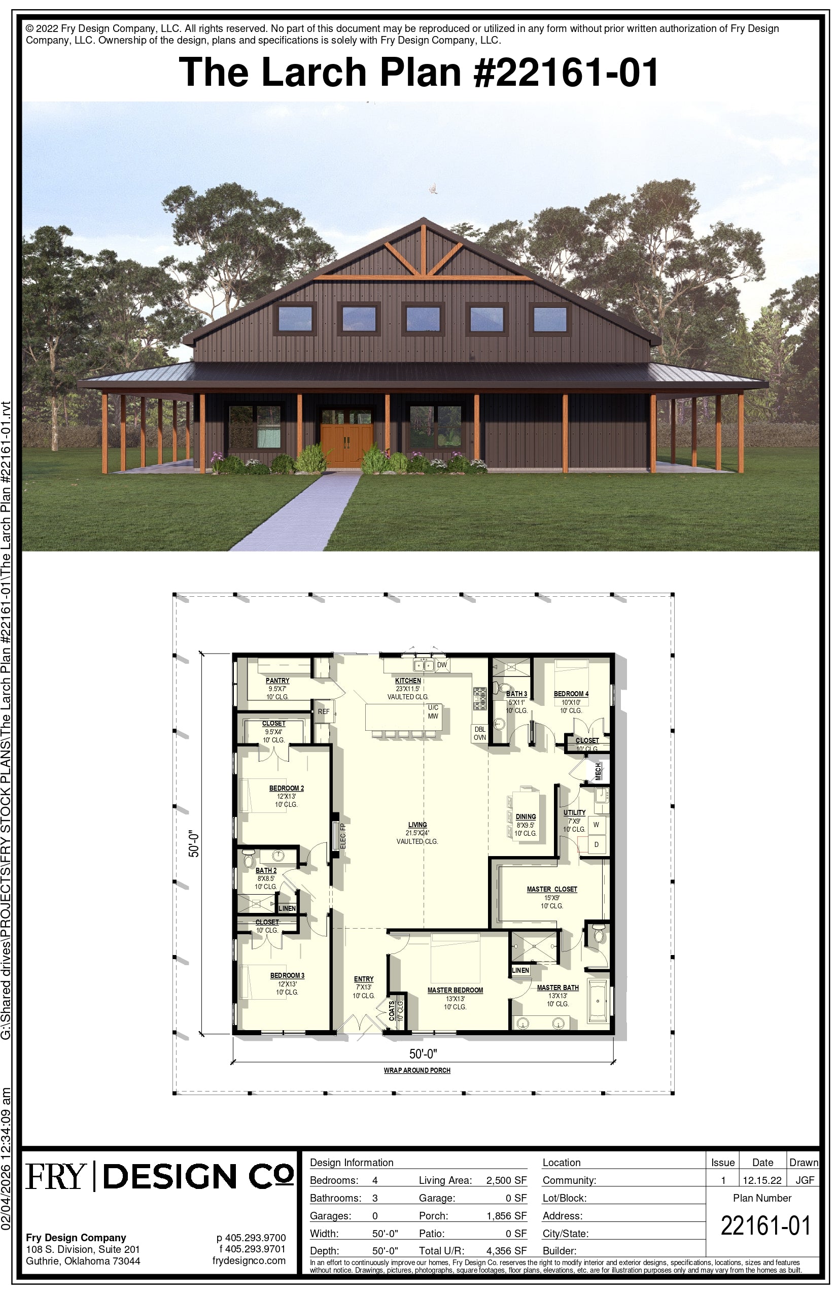 Larch Plan (4/3/0 2,500 SF)