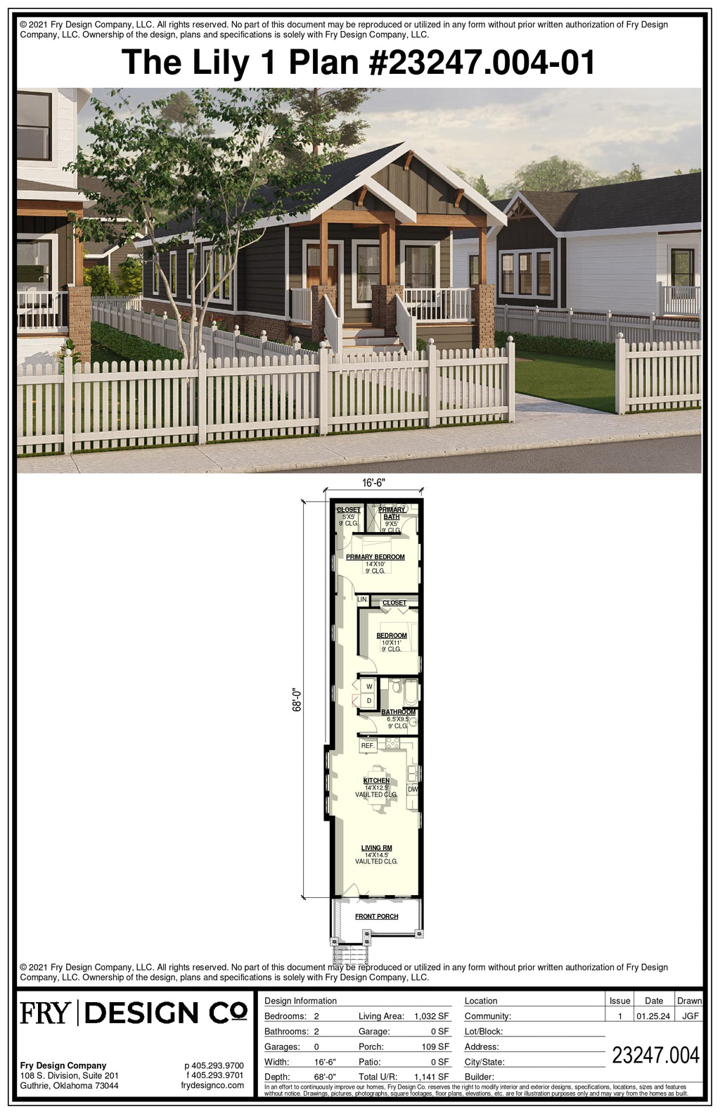 Lily 1 Plan (2/2/0 1,032 SF)