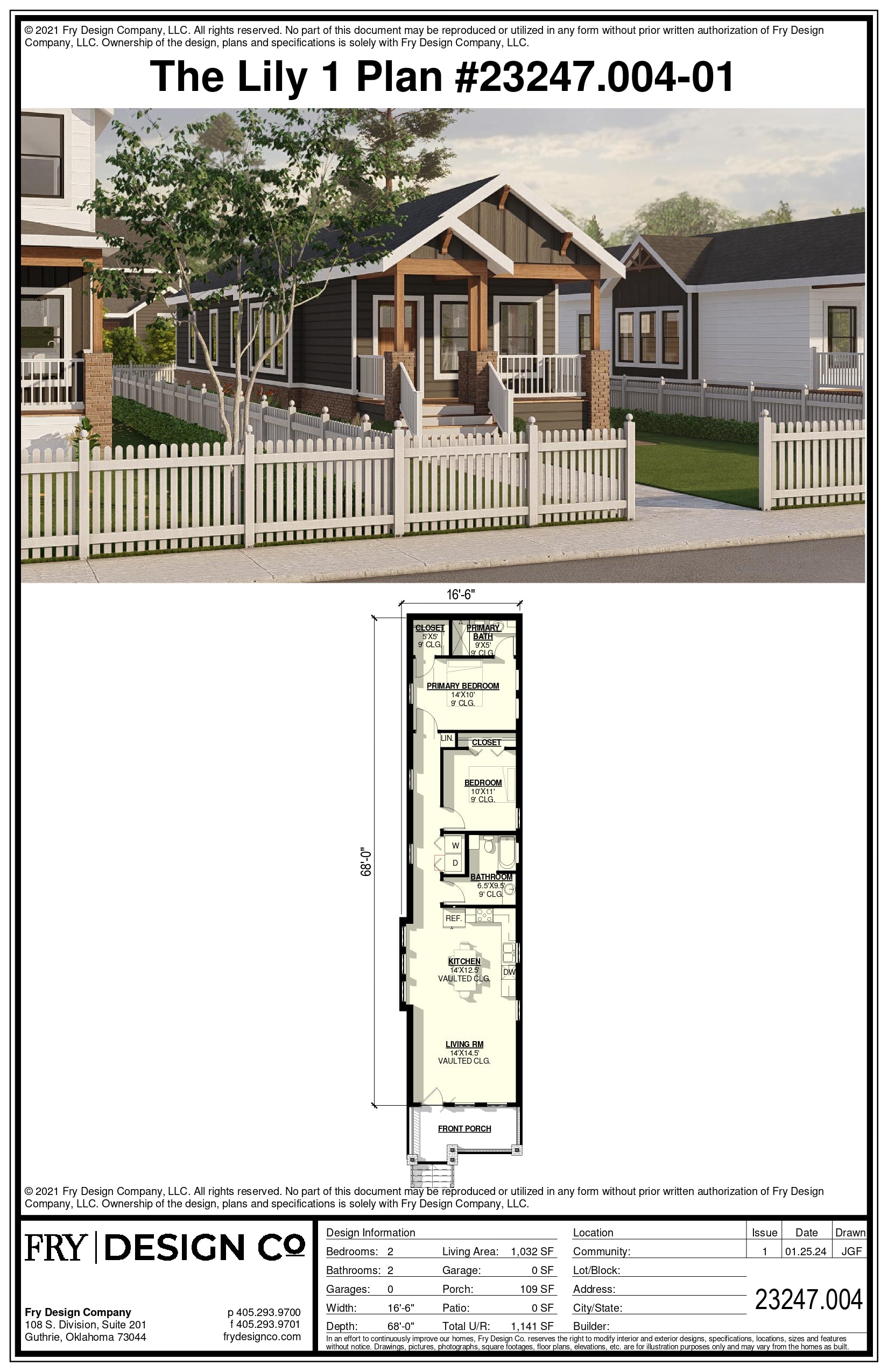 Lily 1 Plan (2/2/0 1,032 SF)