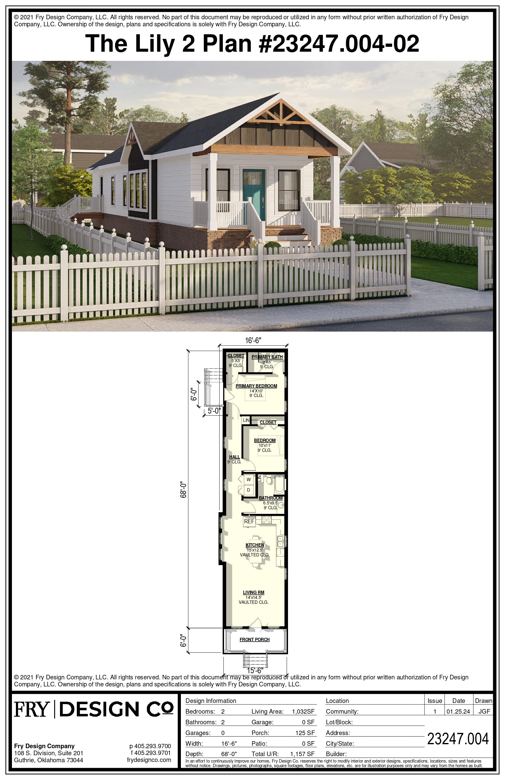 Lily 2 Plan (2/2/0 1,032 SF)